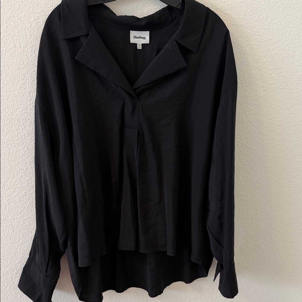 Darling Women's Elegant Black Button Down Shirt
